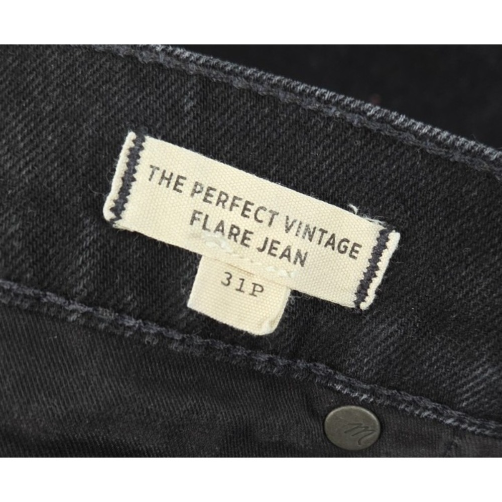 Madewell The Perfect Vintage Flare Jeans Black 31P Stretch Bootcut Retro Boho - Picture 6 of 12